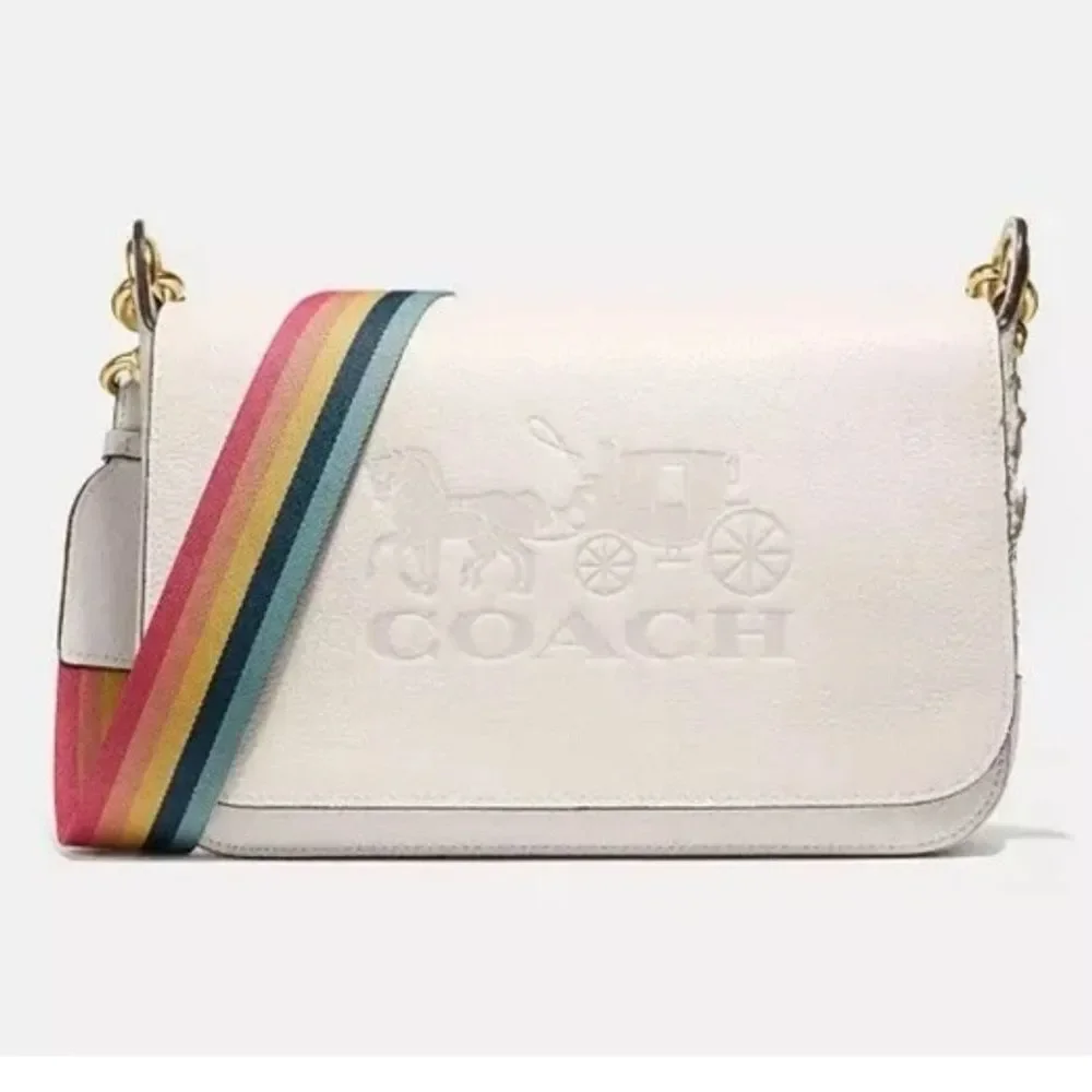 Coach F72703 Leather Jes Messenger Crossbody Bag in Chalk